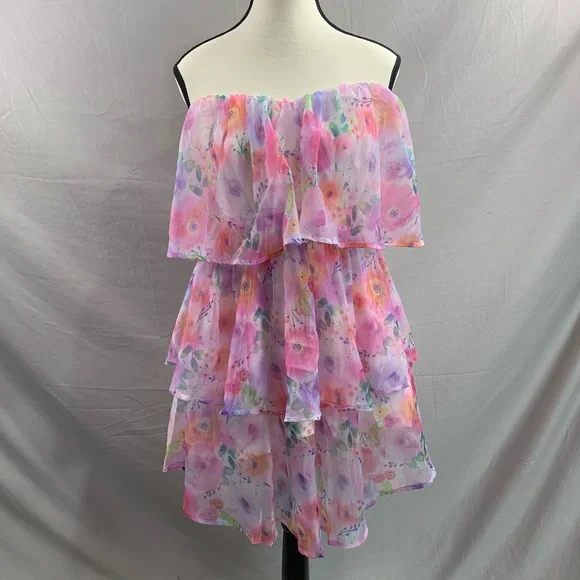 Boho Floral Print Layer Hem Cami Dress - Picture 7 of 10